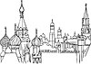 Moscú Kremlin lugares | Ilustración vectorial