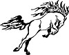 Vector clipart: horse flame