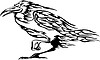 Vector clipart: raven flame