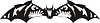 Vector clipart: symmetrical bat tattoo