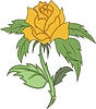 Желтая роза | Векторный клипарт