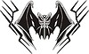 Vector clipart: symmetrical bat tattoo