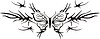 Vector clipart: symmetrical butterfly tattoo