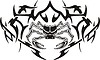 Vector clipart: symmetrical crab tattoo