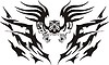 Vector clipart: symmetrical eagle tattoo