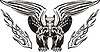 Vector clipart: symmetrical griffin flame