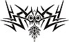 Vector clipart: symmetrical skull tattoo