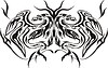 Vector clipart: symmetrical bird tattoo