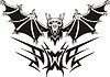 Vector clipart: symmetrical vampire tattoo