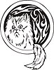 Vector clipart: round cat tattoo