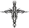 Vector clipart: tribal cross tattoo