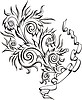 Vector clipart: floral ornament with ribbon