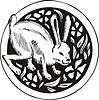 Vector clipart: round hare tattoo