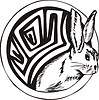 Vector clipart: round hare tattoo