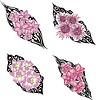 Vector clipart: pink flower tattoos