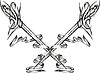 Vector clipart: crossed rapiers with ribbons