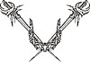 Vector clipart: crossed rapiers with wreath