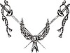 Vector clipart: crossed rapiers with wreath