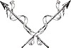 Vector clipart: crossed spears with ribbons