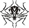 Vektor Cliparts: symmetrisches Spinne Tattoo