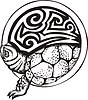 Vector clipart: round turtle tattoo