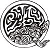 Vector clipart: round turtle tattoo