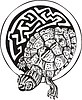 Векторный клипарт: круглое тату с черепахой