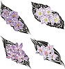 Vector clipart: violet flower tattoos