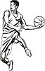 Vector clipart: basketball-player