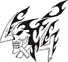 Vector clipart: 4x4 skull flame