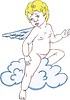 Vector clipart: angel on cloud