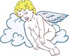 angel sleeping on a cloud