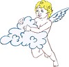 Vector clipart: angel holding a cloud