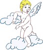 Vector clipart: angel in clouds