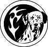 round dalmatian dog tattoo