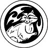 Vector clipart: round raccoon tattoo