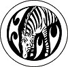 Vektor Cliparts: Rundes Zebra Tattoo