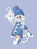 Vector clipart: winter anime girl