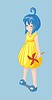 Vector clipart: anime little girl