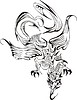 Vector clipart: dragon tattoo