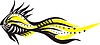 Vector clipart: black and yellow fish pattern