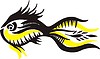 Vector clipart: black & yellow fish pattern