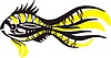 Vector clipart: black & yellow fish pattern