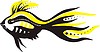 Vector clipart: black & yellow fish pattern