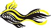 Векторный клипарт: черно-желтый паттерн-рыба