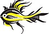 Vector clipart: black & yellow fish pattern