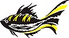 Vector clipart: black & yellow fish pattern