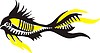 Vector clipart: black & yellow fish pattern