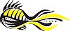 Vector clipart: black & yellow fish pattern