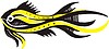 black and yellow fish pattern